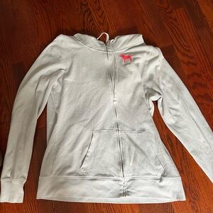White Victoria Secret Pink zip up jacket
